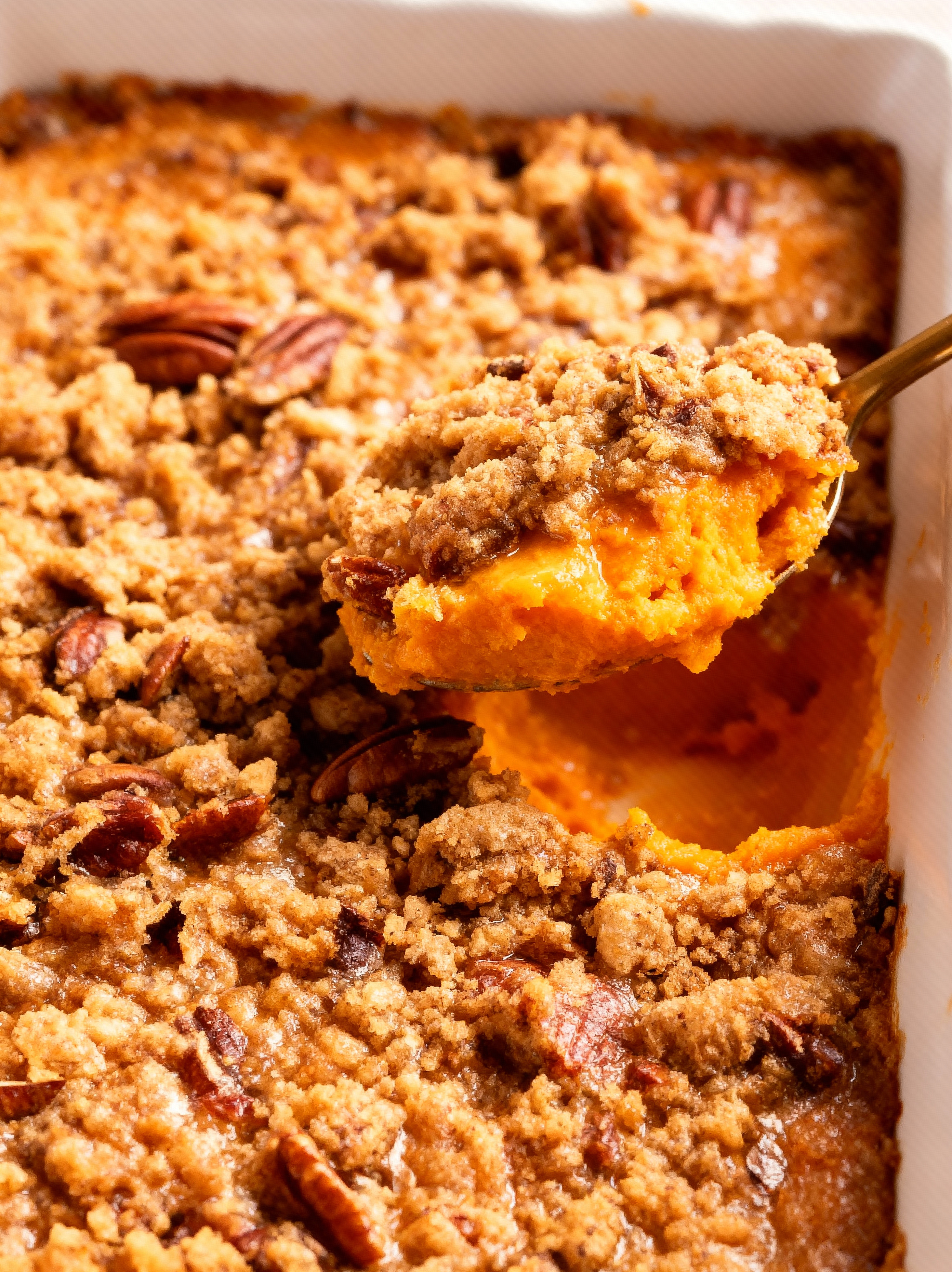 Yummy Sweet Potato Casserole With Pecan Streusel Topping