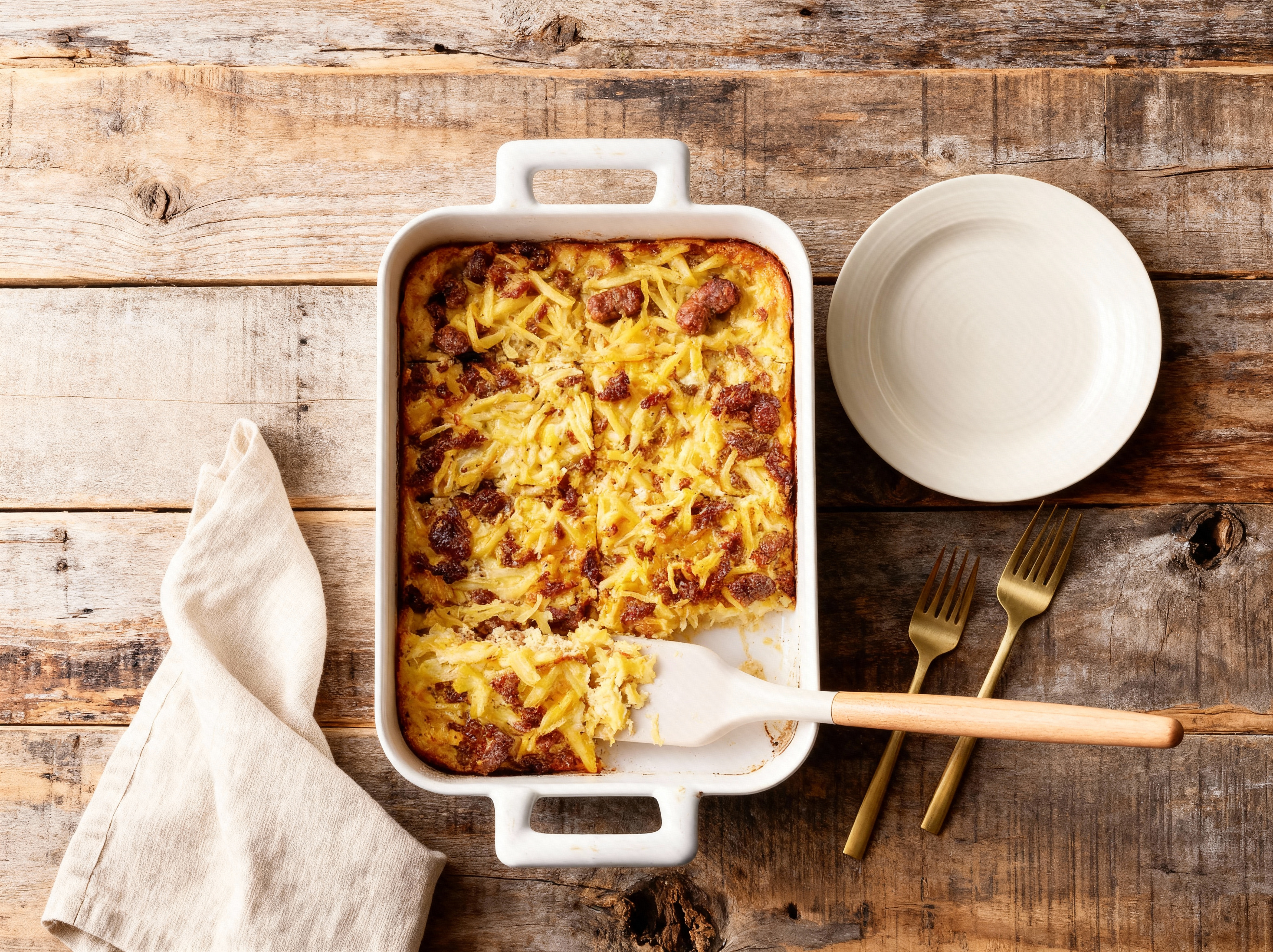 Sausage Hash Brown Breakfast Casserole